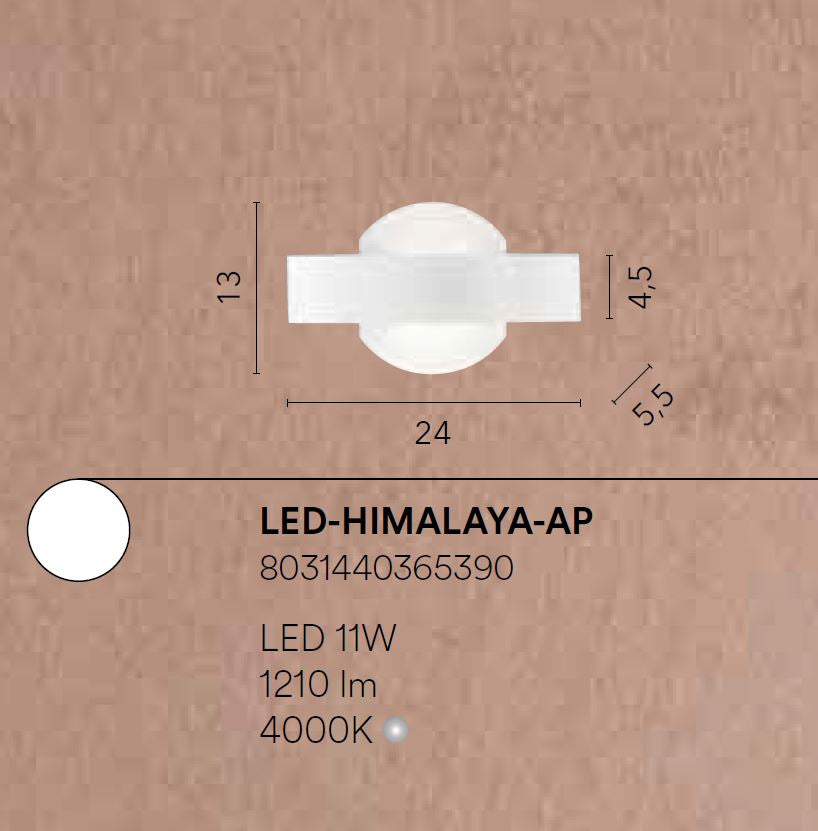Applique LED in metallo bianco diffusore in acrilico satinato con decoro 11W 4000°k 1210lm HIMALAYA Applique LED in metallo bianco diffusore in acrilico satinato con decoro 11W 4000°k 1210lm HIMALAYA